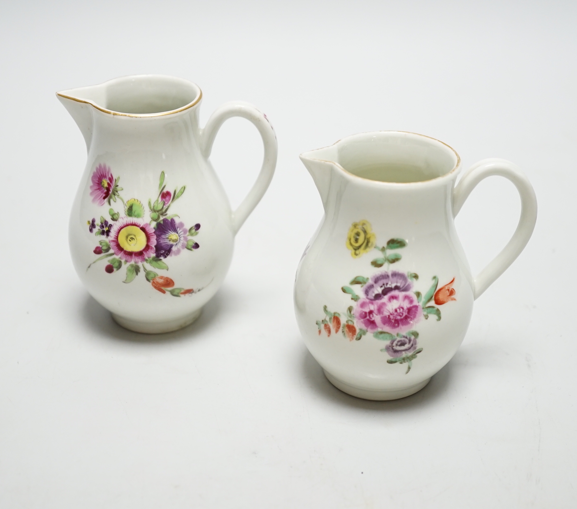 Two Worcester sparrow-beak jugs, c.1775